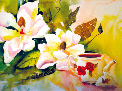 MAGNOLIA & TEAPOT Limited Edition Painting - Numbered, Certificate of Authenticity
